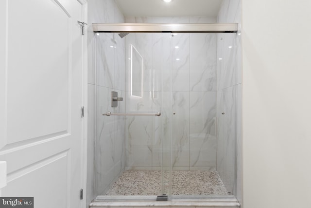 bathroom featuring walk in shower