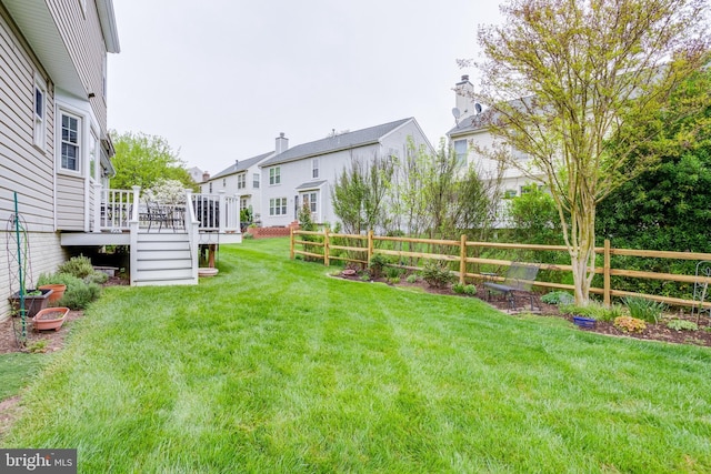 view of yard featuring a deck