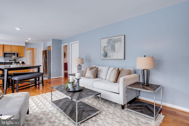 living room featuring light hardwood / wood-style floors