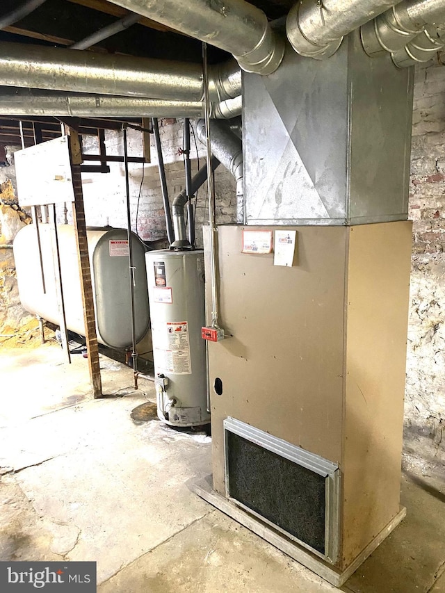 utilities with heating unit and water heater