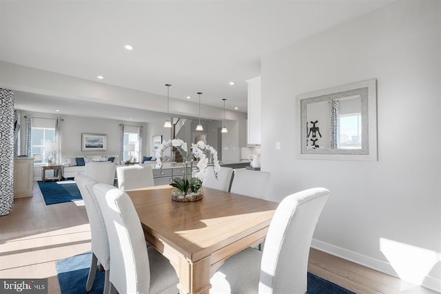 dining area featuring light hardwood / wood-style floors