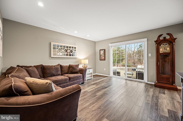 living room featuring hardwood / wood-style floors