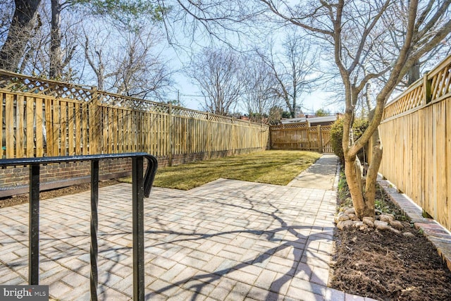 view of patio with a fenced backyard