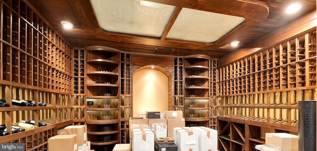 view of wine cellar