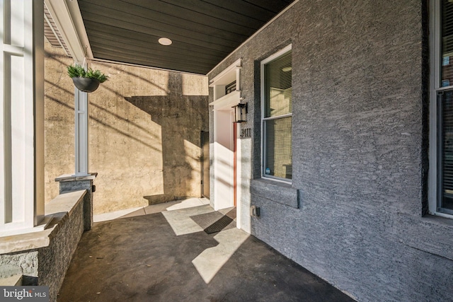 exterior space with covered porch