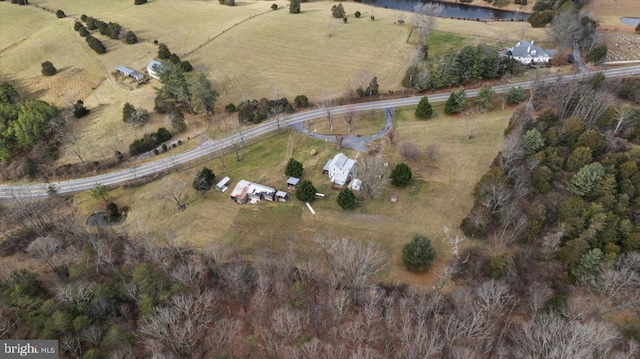 aerial view with a rural view