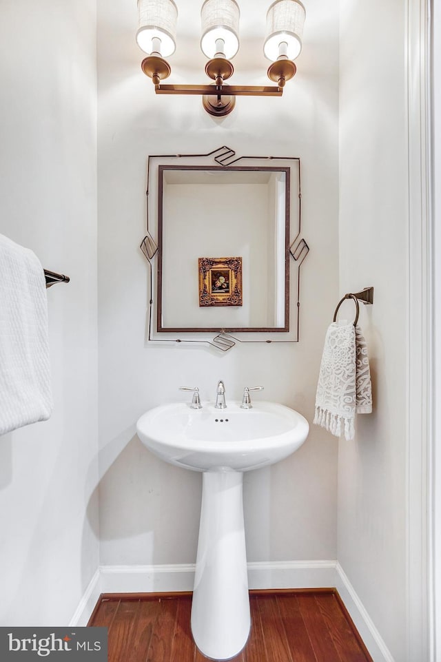 bathroom featuring hardwood / wood-style floors