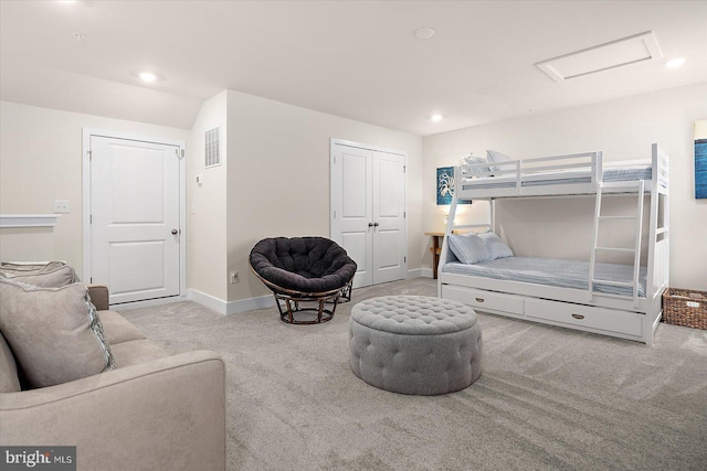 view of carpeted bedroom