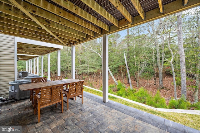 view of patio featuring central AC unit