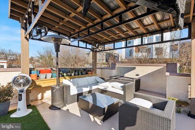 view of patio / terrace with a gazebo and an outdoor living space