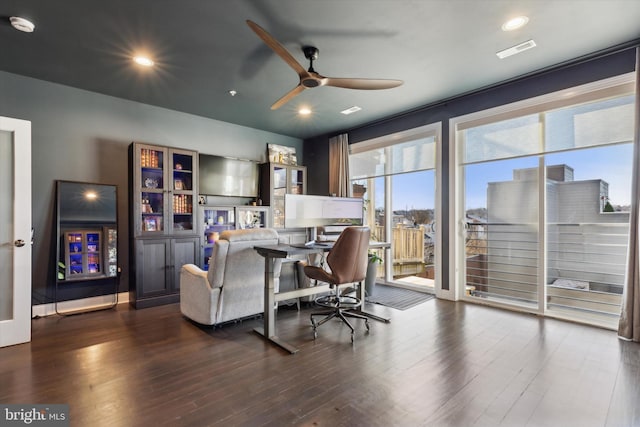 interior space featuring dark hardwood / wood-style floors