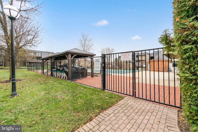 view of yard featuring a gazebo