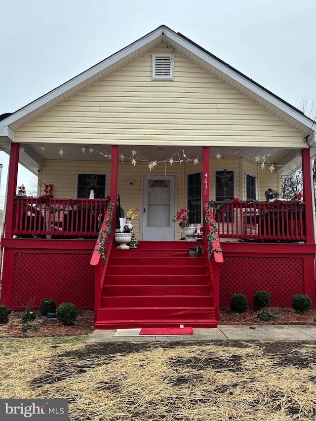 bungalow with a porch