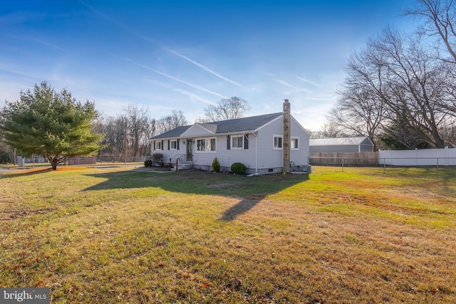 exterior space featuring a front lawn