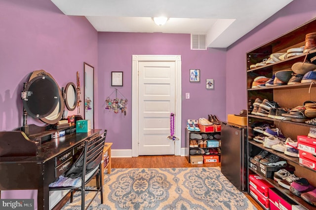 office featuring light hardwood / wood-style floors