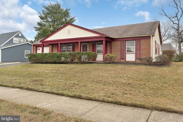 view of front of home with a front yard