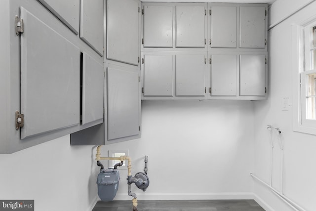 laundry room with wood-type flooring