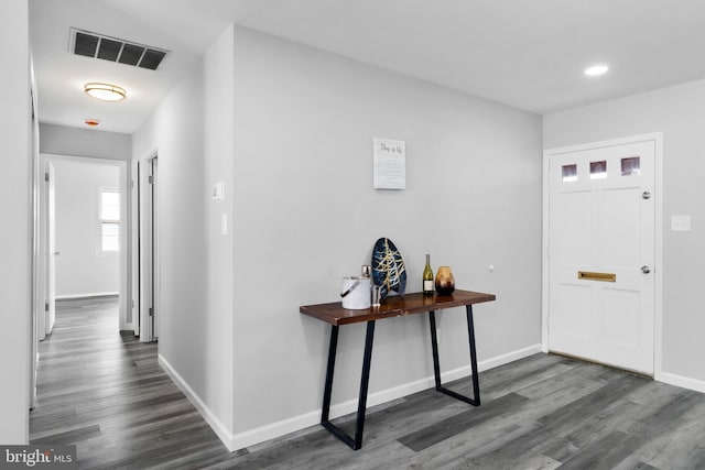 entryway featuring dark hardwood / wood-style floors