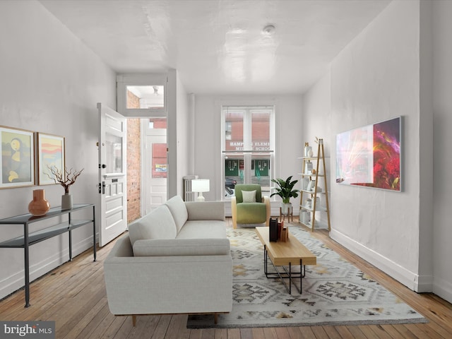 living room featuring light hardwood / wood-style flooring