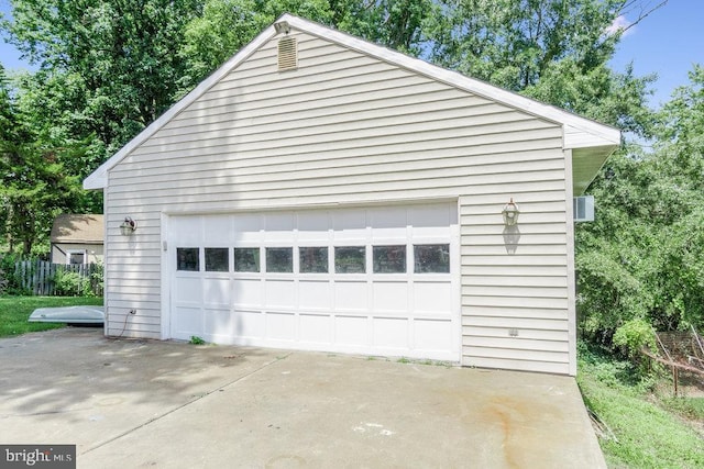 view of garage