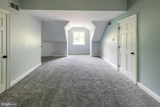 additional living space with carpet and lofted ceiling