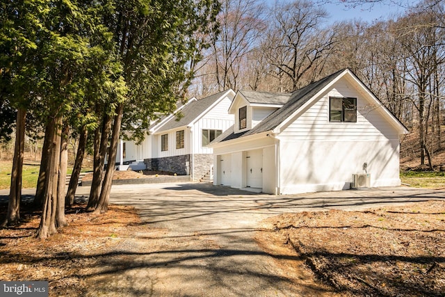 exterior space featuring a garage