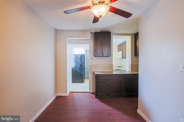 interior space with dark wood-type flooring