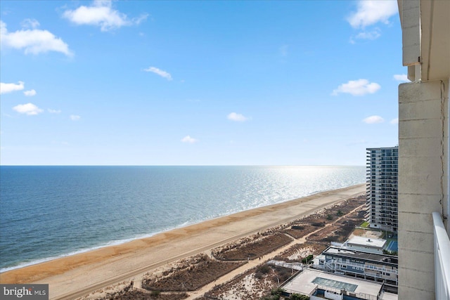 property view of water with a view of the beach