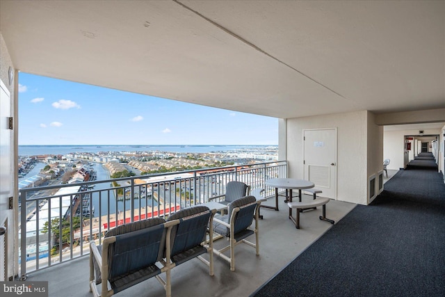 balcony with a water view