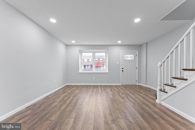 foyer featuring dark hardwood / wood-style flooring