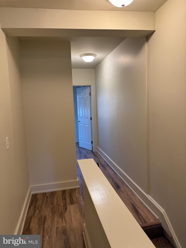 hall featuring dark hardwood / wood-style flooring