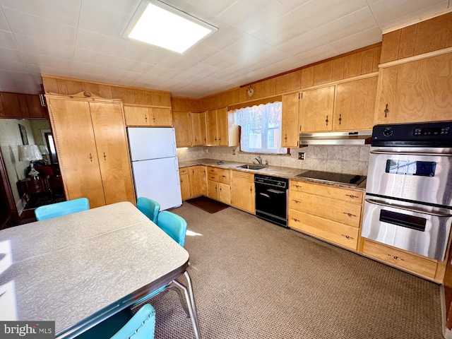 kitchen featuring sink and black appliances