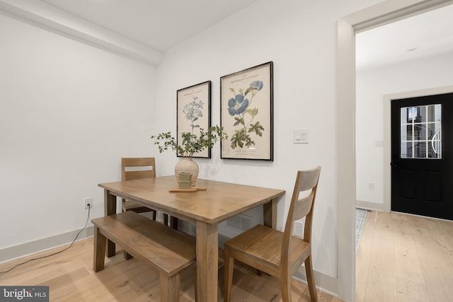 dining area featuring light hardwood / wood-style flooring