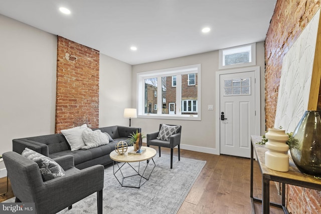 living room featuring hardwood / wood-style flooring