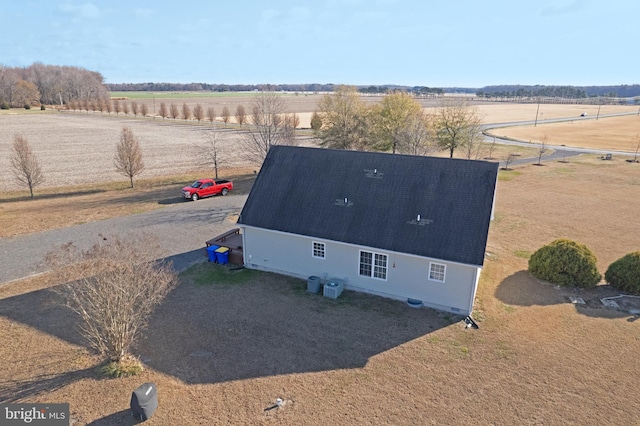 aerial view with a rural view