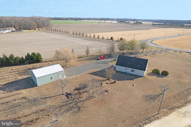 bird's eye view with a rural view