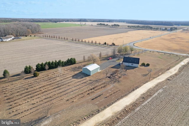 bird's eye view featuring a rural view