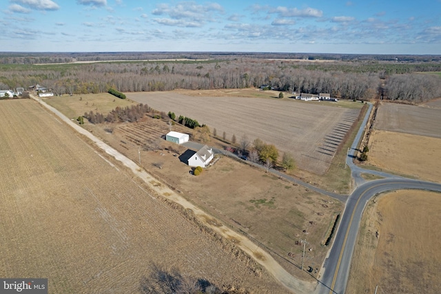 aerial view featuring a rural view