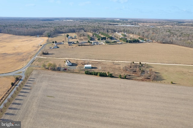 bird's eye view featuring a rural view