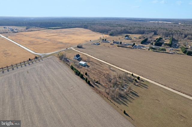 bird's eye view with a rural view