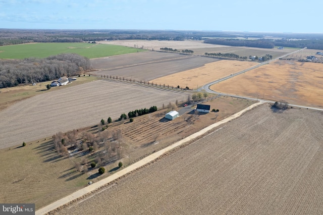 aerial view featuring a rural view