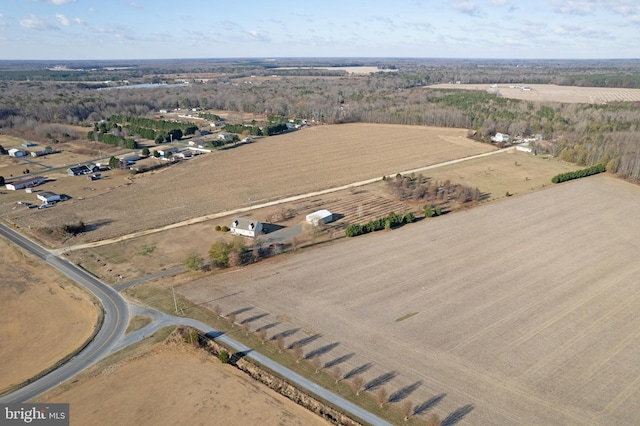 bird's eye view with a rural view