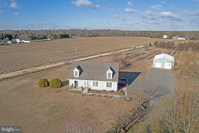 drone / aerial view with a rural view