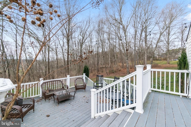 deck featuring an outdoor hangout area