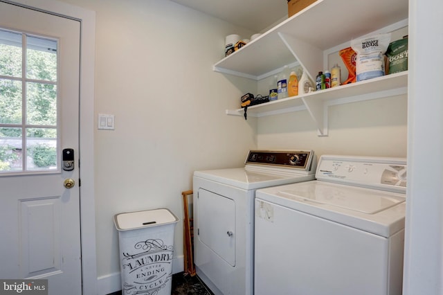 laundry room with washer and dryer