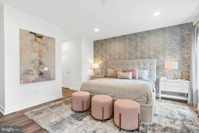 bedroom featuring hardwood / wood-style flooring