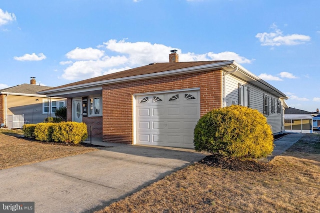 ranch-style home with a garage