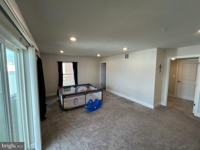 bedroom with carpet