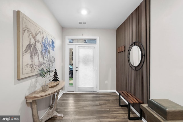 foyer featuring dark hardwood / wood-style flooring