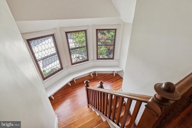 1250 Ashbourne Rd, Elkins Park, PA 19027 - staircase featuring healthy amount of natural light and wood finished floors